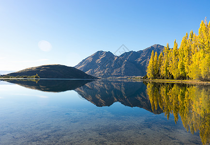 风景如画新西兰阿尔卑斯山湖泊的自然景观图片