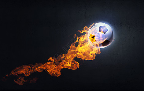 热球足球火焰中的形象图片