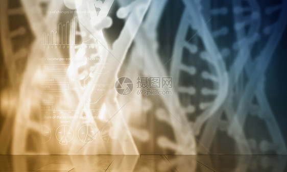 DNA分子背景DNA分子的数字高科技背景图片