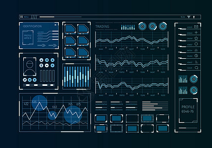 人类用户业务信息图图标的未来主义用户界图片