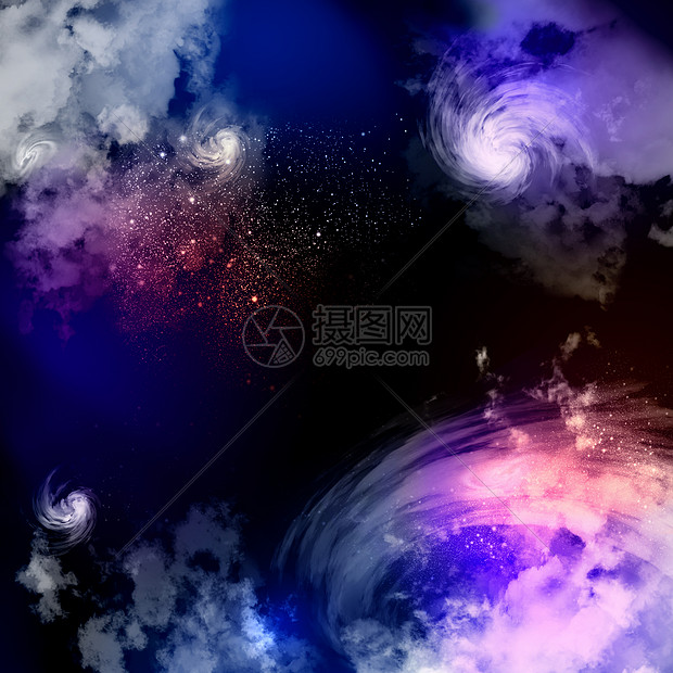 宇宙云雾明亮的彩色背景上的宇宙雾云图片