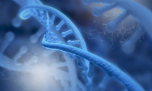 DNA分子蓝色背景下DNA分子的生物化学科学背景图片