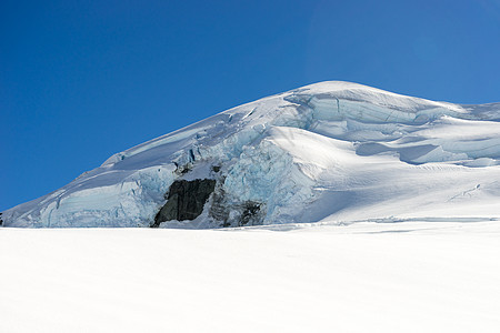 雪山山景雪,蓝天清澈图片