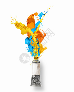 油漆管彩色飞溅油漆管的图像图片