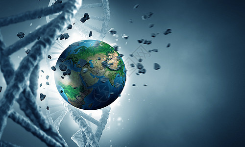 DNA分子生物化学DNA分子内的地球行星这幅图像的元素由美国宇航局提供的图片