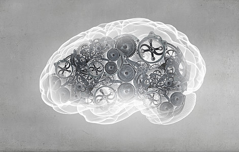 思维过程的机制带人脑齿轮的图像图片