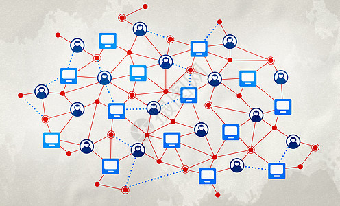 社会互动交流背景图像与网格代表社交网络图片