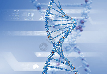 DNA链彩色背景上DNA结构的数字插图图片