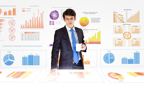 市场业务轻商人统计信息的背景图片