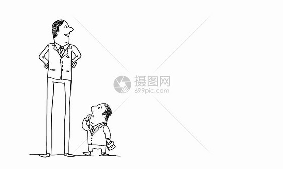 卡通趣的人白色背景上滑稽商人的漫画图片