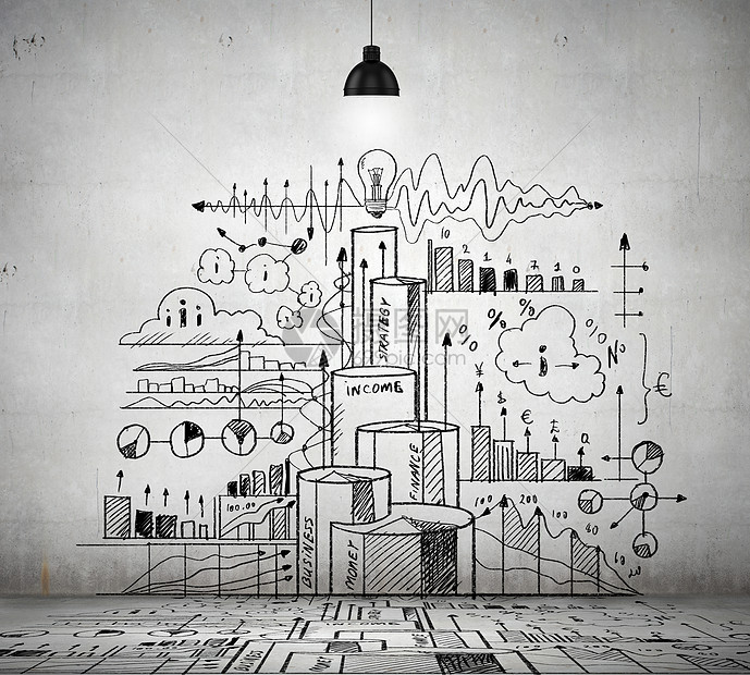 素描画素描与想法墙上拼贴