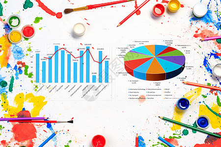 彩色图表饼图绘制财务与彩色绘制饼图背景