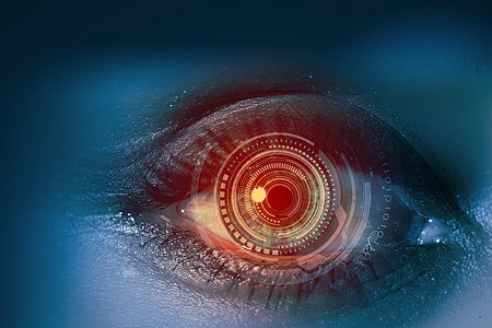 男数码眼扫描过程中人眼高清背景图片在激光视力校正期间年轻高清背景