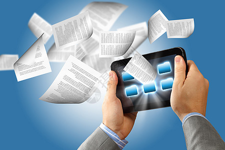 电子书阅读器书籍图书馆电子书的与文本页飞出个电子阅读器背景图片