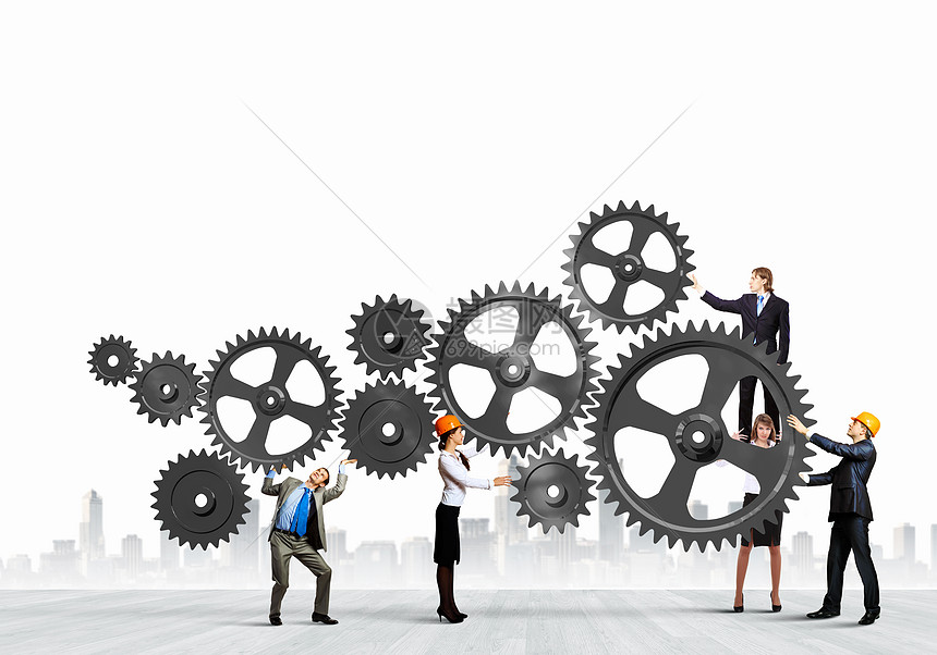 队合作的公共汽车连贯工作的形象互动结