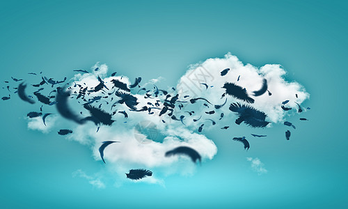 白色羽毛羽毛空中飞行的抽象背景图像图片