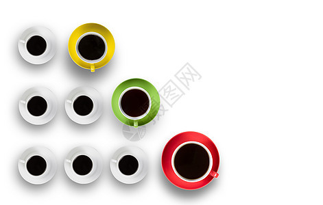 咖啡时间白色背景下的咖啡茶图片