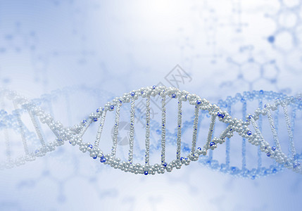 DNA链彩色背景上DNA结构的数字插图图片