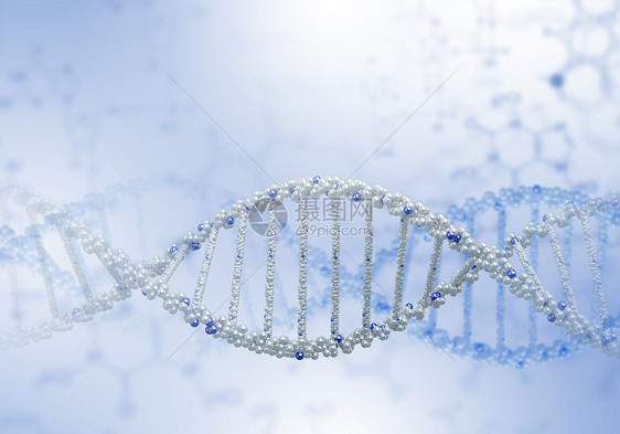 DNA链彩色背景上DNA结构的数字插图图片