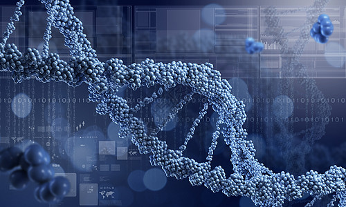 DNA分子蓝色背景下DNA分子的生物化学科学图片