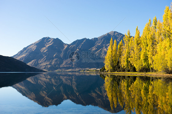 风景如画新西兰阿尔卑斯山湖泊的自然景观图片