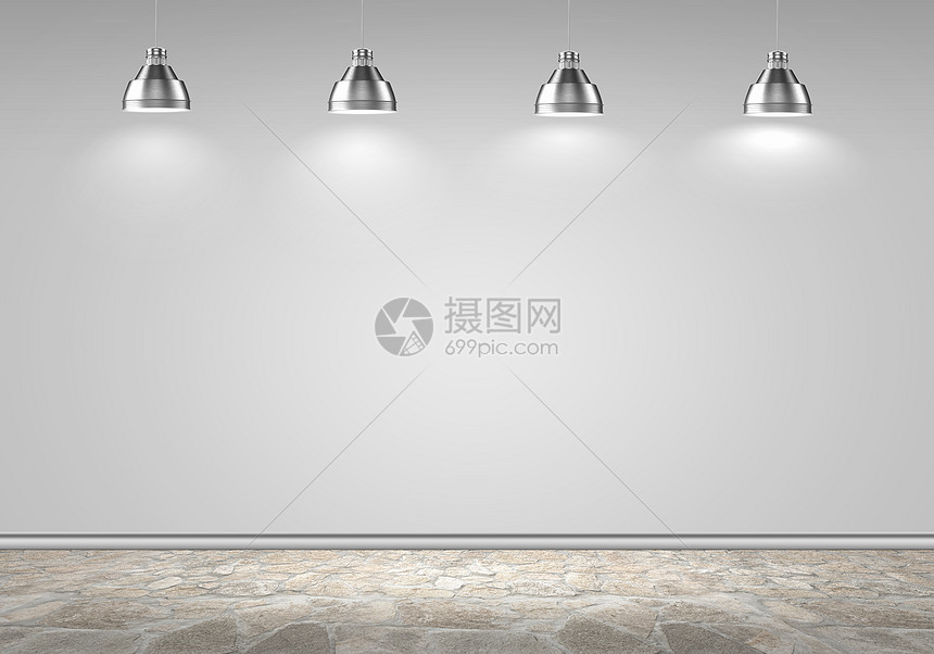 空白墙空白墙 灯照明的文字位置高清图片下载 正版图片 摄图网