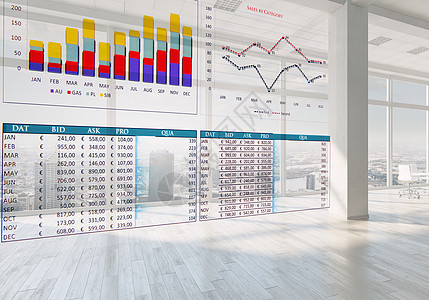 度财务报告商业与信息图表现代办公室内部图片