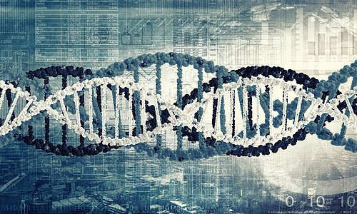 DNA分子数字蓝色图像的DNA分子技术图片