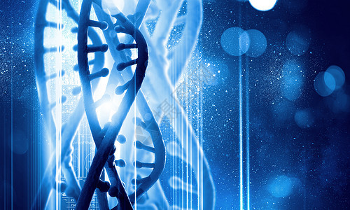 DNA分子数字蓝色图像的DNA分子技术图片