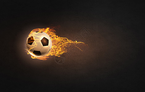卡通足球上火焰热球足球火焰中的形象背景