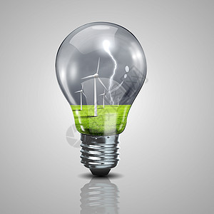 绿色能源符号,生态,灯泡图片