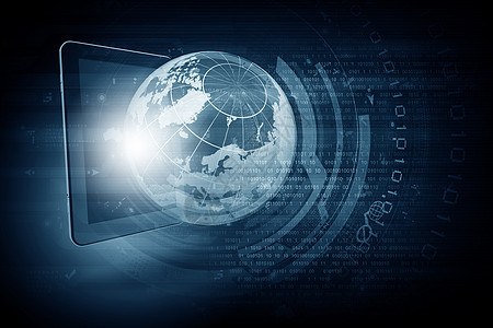 全球技术与平板电脑媒体图标现代网络业务背景图片