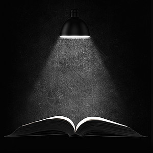 黑暗中的旧书打开的书,黑色背景的页上光图片