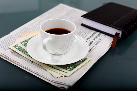 商务桌的形象,杯咖啡笔记本图片
