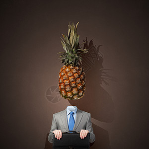 菠萝先生无头商人用菠萝代替头图片
