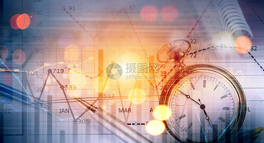 生意还生活数字背景下的怀表商业图片