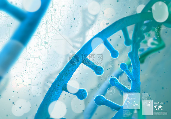 DNA分子数字蓝色DNA分子的生物化学图片