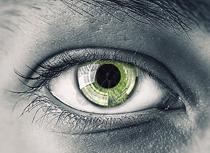女人的眼睛特写女清澈的绿色眼睛图片
