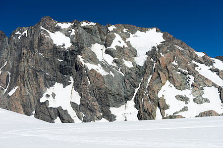 雪山山景雪,蓝天清澈图片