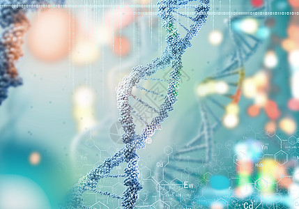 DNA分子数字蓝色DNA分子的生物化学图片