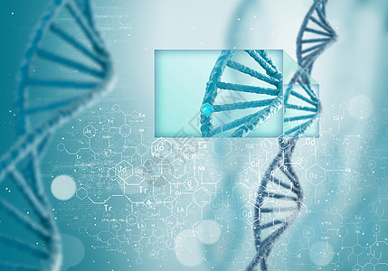 DNA分子蓝色背景下DNA分子的生物化学背景图片