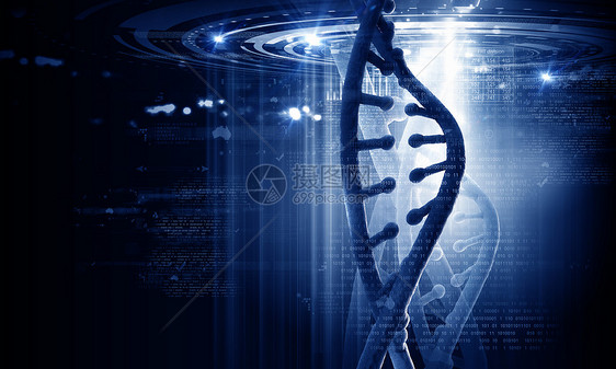 DNA分子数字蓝色DNA分子的生物化学图片