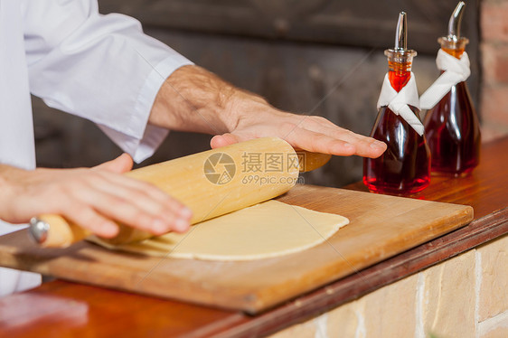 厨师手的特写烹饪手擀的特写图像图片