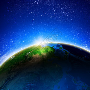 日出太阳升地球行星之上照片这幅图像的元素由美国宇航局提供的图片