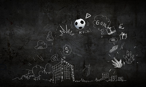 足球战略背景图像与足球草图图片