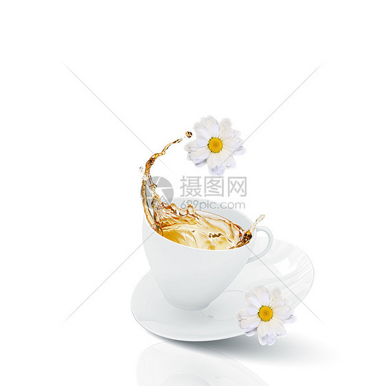 洋甘菊茶白色茶杯,洋甘菊花图片
