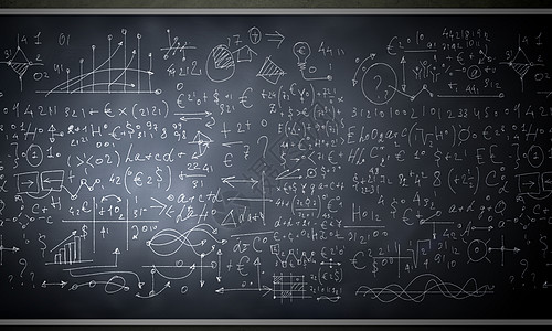 公式数字带科学图纸的黑板背景图像图片