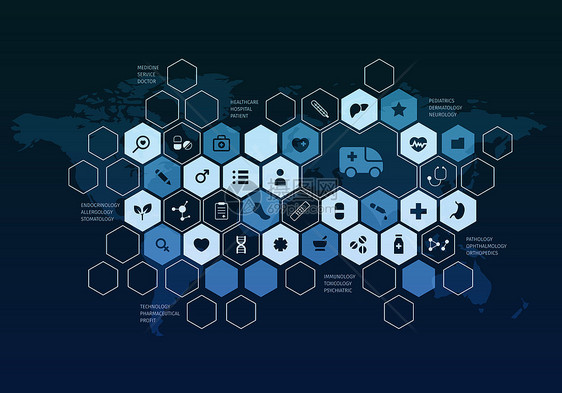 纳米技术医学未来医学界元素的细胞背景图片