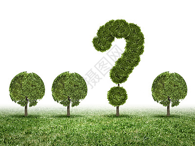 环境问题绿色植物的形象,形状像问号图片
