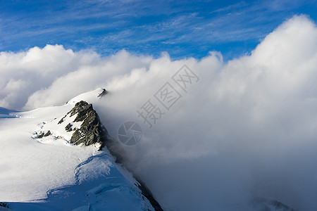 雪山山景雪,蓝天清澈图片